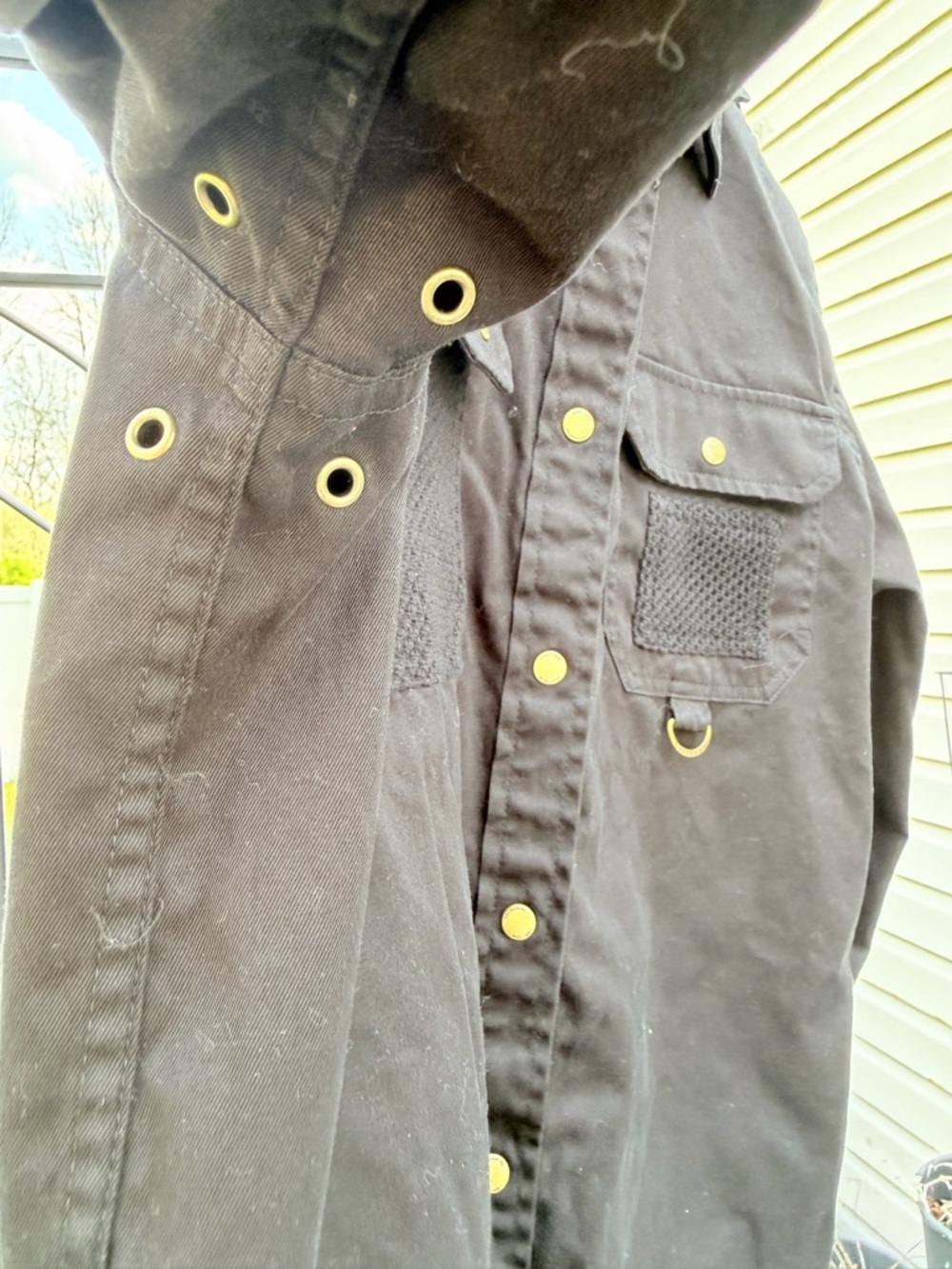 Ralph Lauren Black Utility Button-Down Shirt with Brass Snaps - Picture 9 of 16